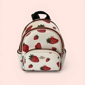 Coach  Backpack with Red Strawberry Print